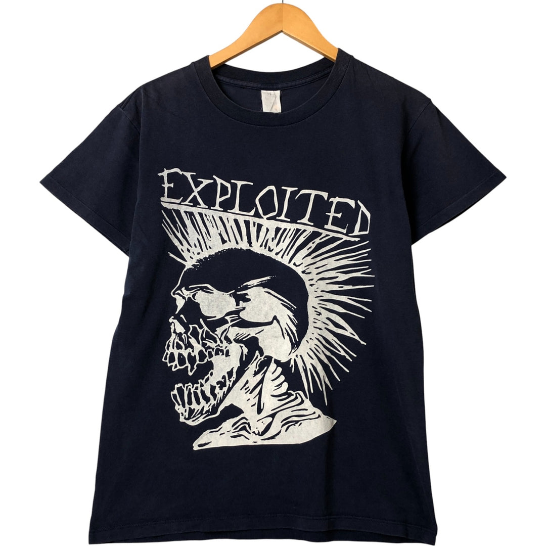 90s-00'S The Exploited Skull Pattern Band T-Shirt, Men's Size Medium, Vintage unclear navy blue type Vintage Second Hand