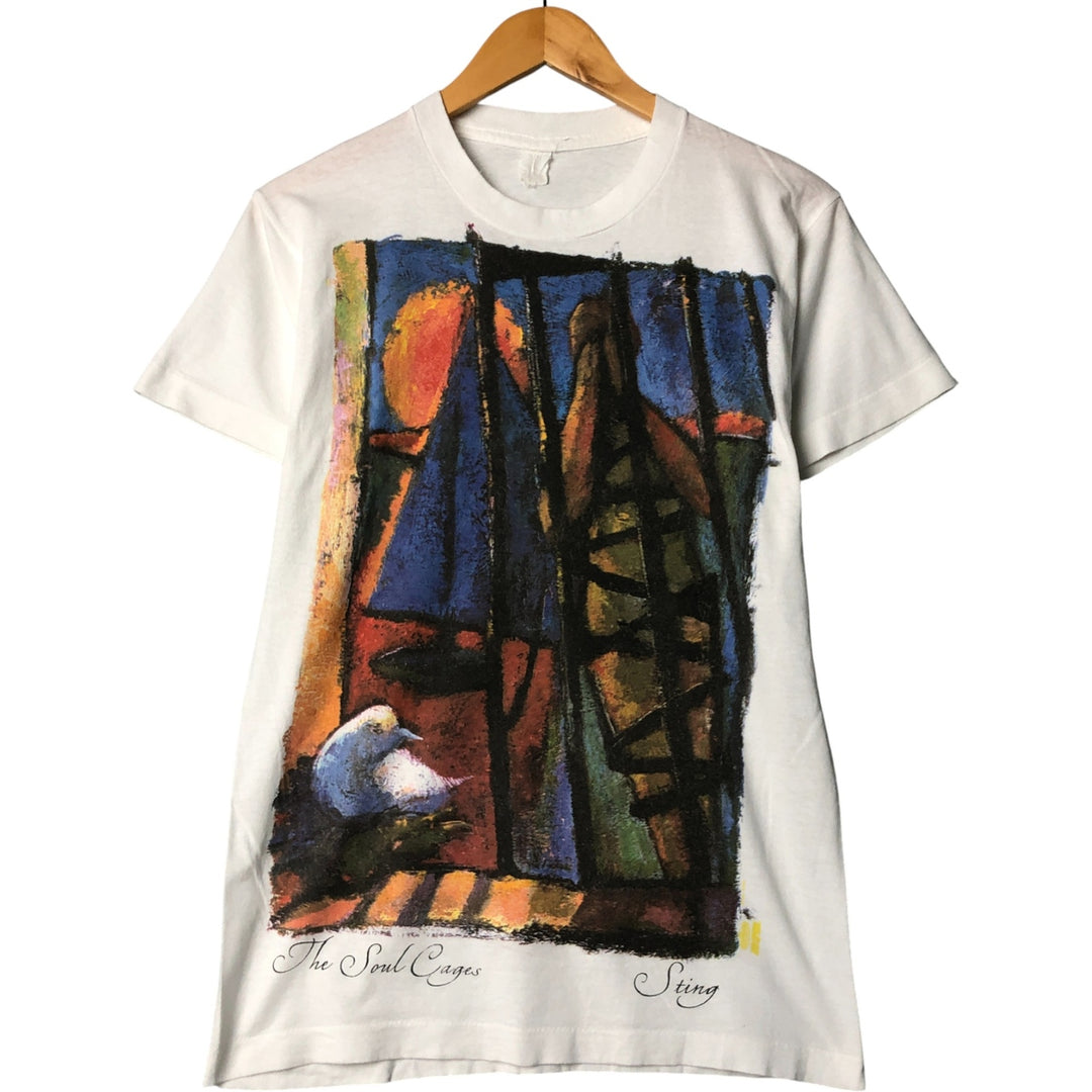 90'S STING Band T-Shirt, Men's Size Small unclear white type Vintage Second Hand