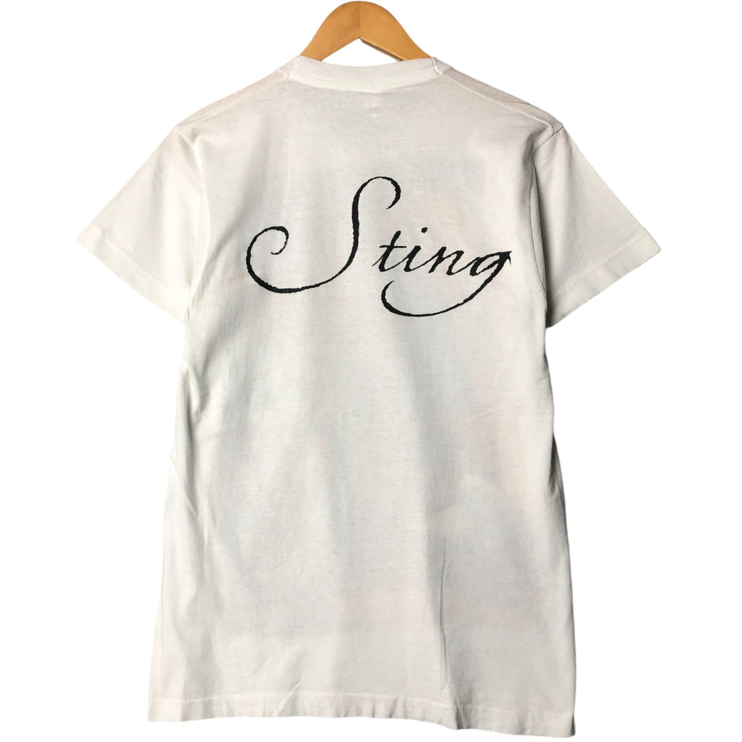 90'S STING Band T-Shirt, Men's Size Small unclear white type Vintage Second Hand