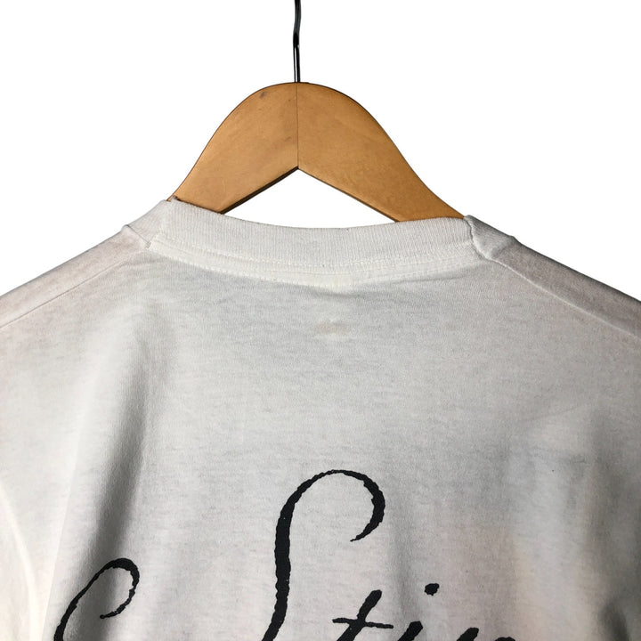 90'S STING Band T-Shirt, Men's Size Small unclear white type Vintage Second Hand