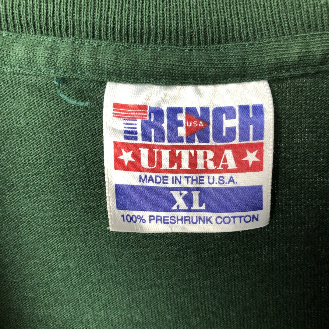 TRENCH ULTRA Bird Print Animal T-Shirt, Made in USA, Men's XL cotton Green type dark green Vintage Second Hand
