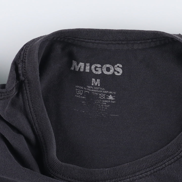 MIGOS Dog Print Rap T-Shirt, Men's Size Medium cotton black type Vintage Second Hand