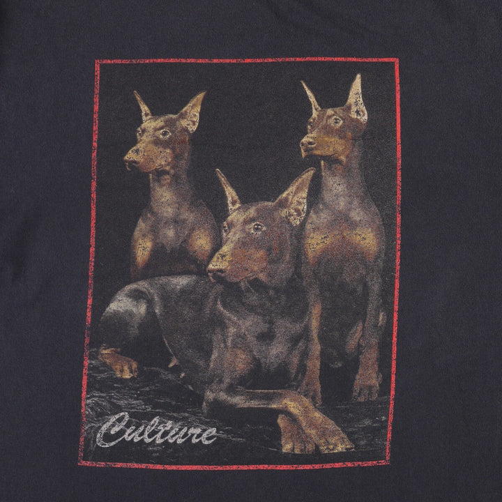 MIGOS Dog Print Rap T-Shirt, Men's Size Medium cotton black type Vintage Second Hand