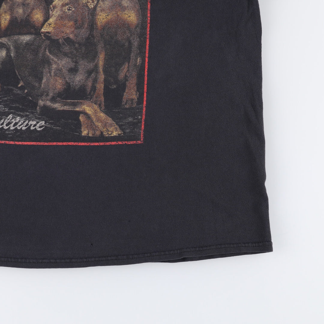 MIGOS Dog Print Rap T-Shirt, Men's Size Medium cotton black type Vintage Second Hand