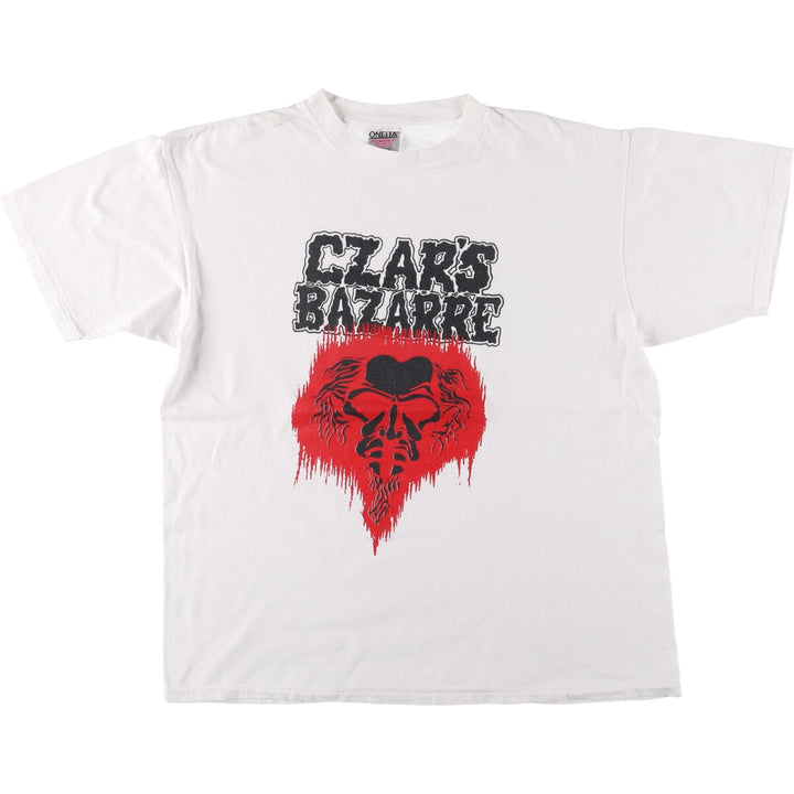 ONEITA BALZAC Band T-Shirt, Made in USA, Men's XL cotton white type Vintage Second Hand