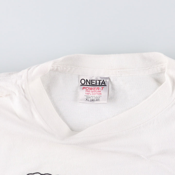 ONEITA BALZAC Band T-Shirt, Made in USA, Men's XL cotton white type Vintage Second Hand