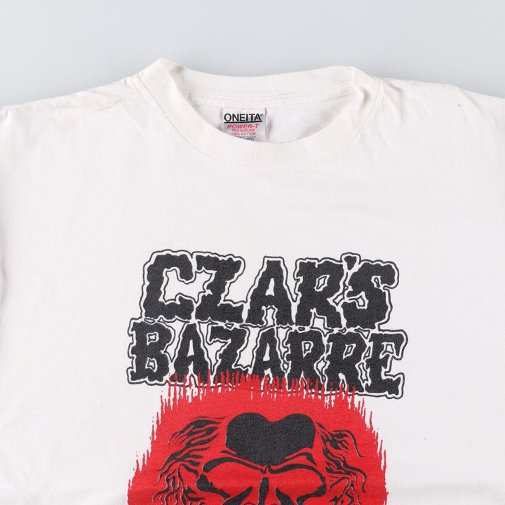 ONEITA BALZAC Band T-Shirt, Made in USA, Men's XL cotton white type Vintage Second Hand