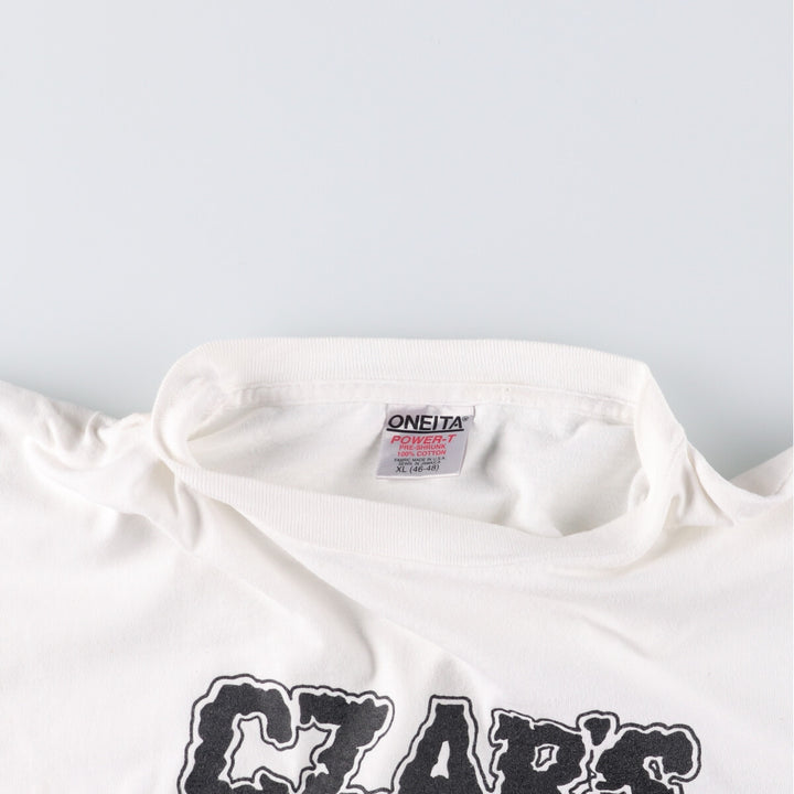 ONEITA BALZAC Band T-Shirt, Made in USA, Men's XL cotton white type Vintage Second Hand