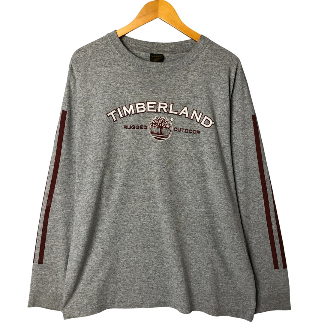 90s-00'S Timberland long-sleeved T-shirt, men's size XL cotton gray type Vintage Second Hand