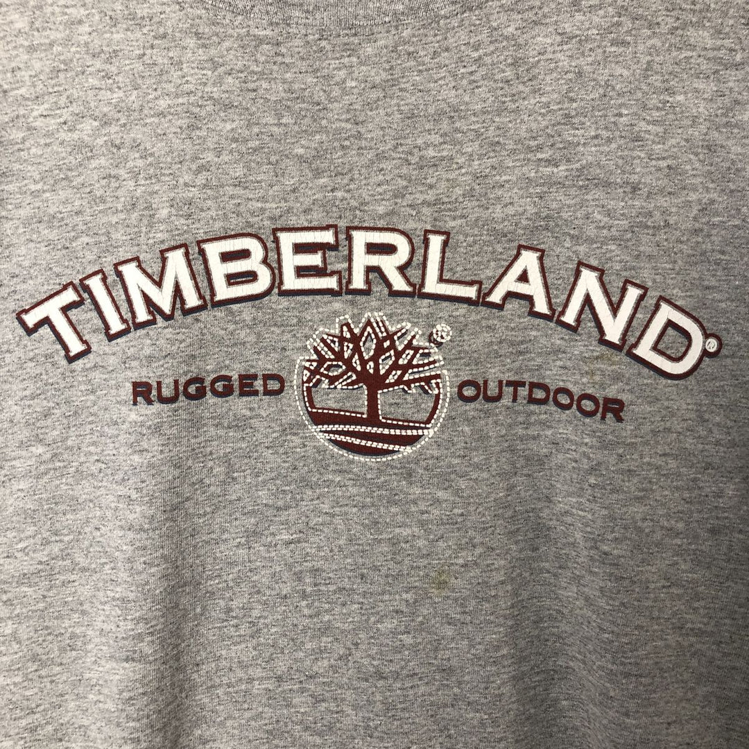 90s-00'S Timberland long-sleeved T-shirt, men's size XL cotton gray type Vintage Second Hand