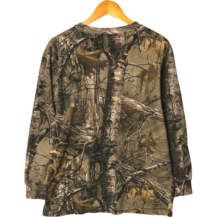 Wrangler Camouflage Pattern Realtree Camo Long Sleeve T-Shirt, Men's Size L unclear Khaki type Vintage Second Hand