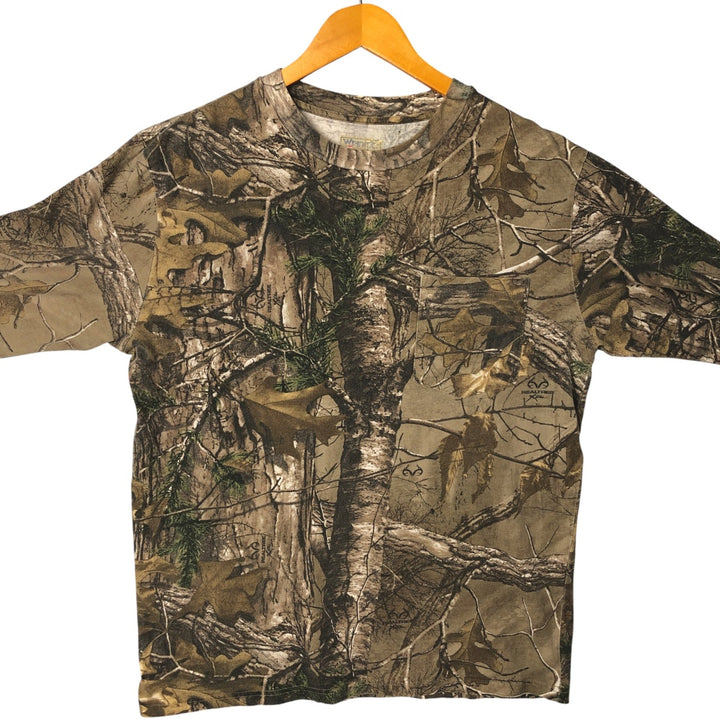 Wrangler Camouflage Pattern Realtree Camo Long Sleeve T-Shirt, Men's Size L unclear Khaki type Vintage Second Hand