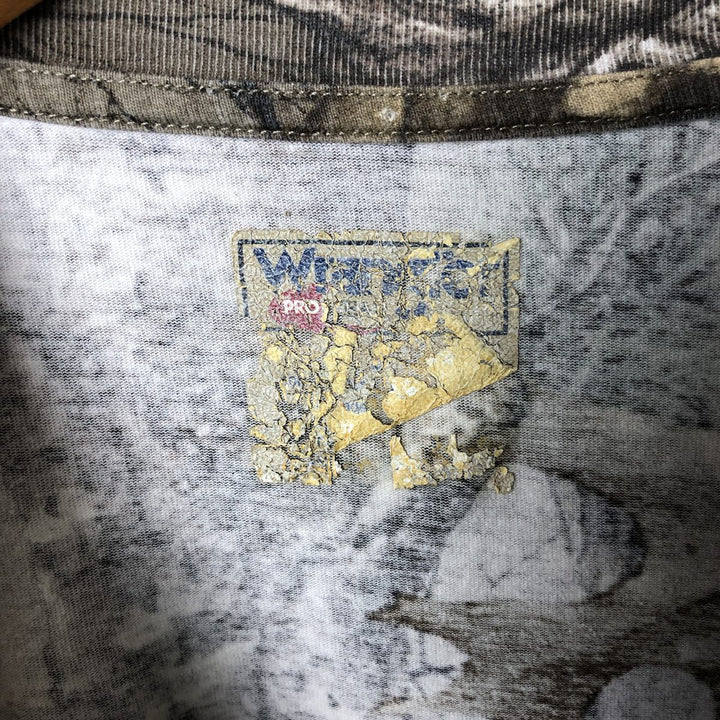 Wrangler Camouflage Pattern Realtree Camo Long Sleeve T-Shirt, Men's Size L unclear Khaki type Vintage Second Hand