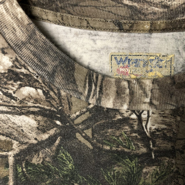 Wrangler Camouflage Pattern Realtree Camo Long Sleeve T-Shirt, Men's Size L unclear Khaki type Vintage Second Hand