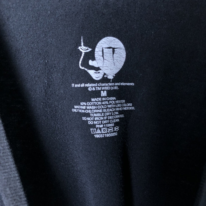 IT Movie Long Sleeve T-Shirt, Men's Size Medium cotton black type Vintage Second Hand