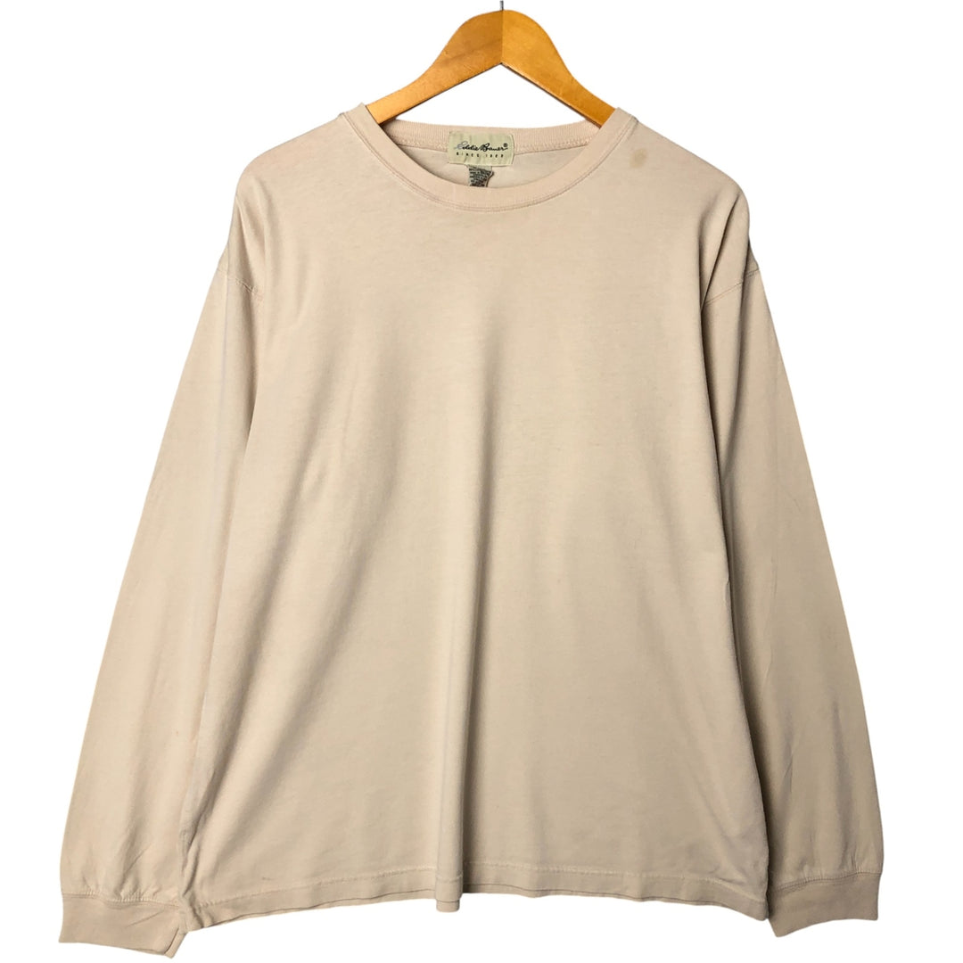 90s-00'S Eddie Bauer Long Sleeve T-Shirt, Men's XL cotton Beige type Vintage Second Hand