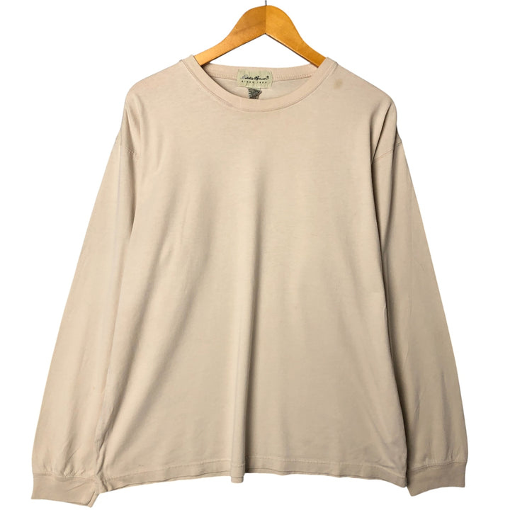 90s-00'S Eddie Bauer Long Sleeve T-Shirt, Men's XL cotton Beige type Vintage Second Hand