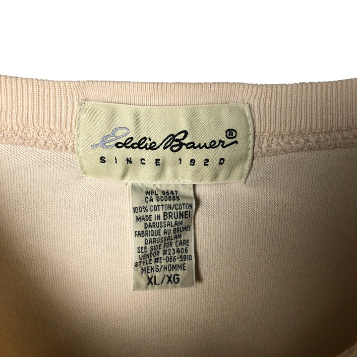 90s-00'S Eddie Bauer Long Sleeve T-Shirt, Men's XL cotton Beige type Vintage Second Hand