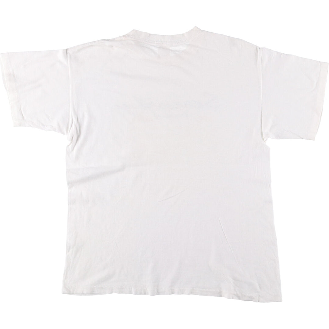 90'S message print T-shirt, men's XL size, vintage cotton white type Vintage Second Hand