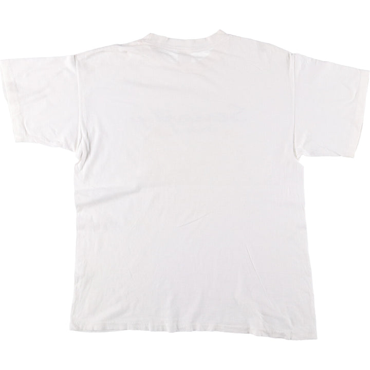90'S message print T-shirt, men's XL size, vintage cotton white type Vintage Second Hand