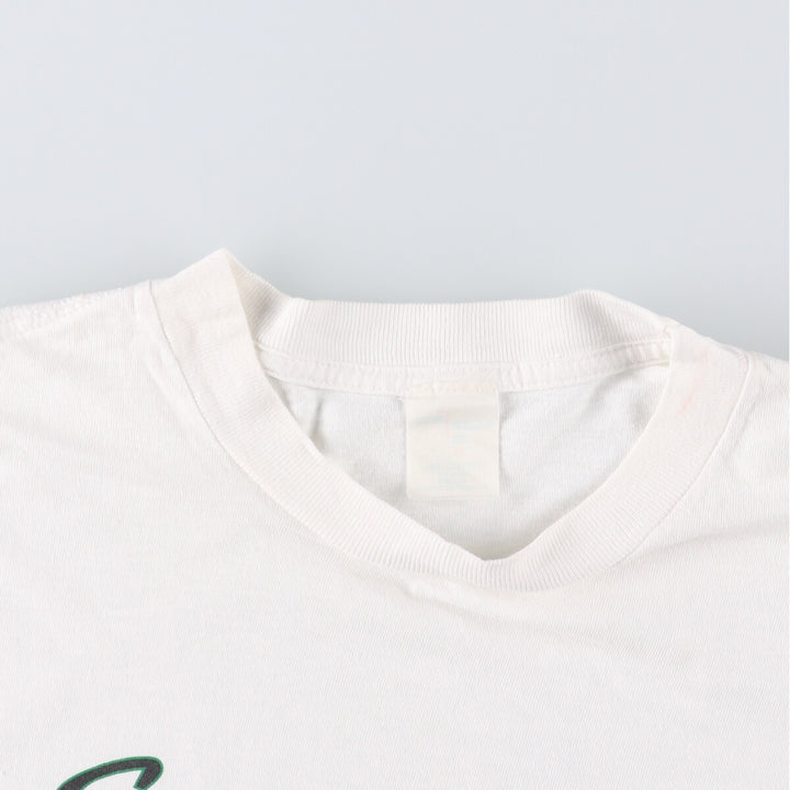 90'S message print T-shirt, men's XL size, vintage cotton white type Vintage Second Hand