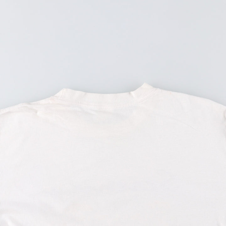 90'S message print T-shirt, men's XL size, vintage cotton white type Vintage Second Hand