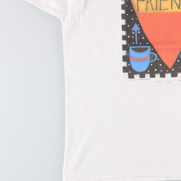 90'S ONEITA POWER-T Printed T-shirt Made in USA Men's XL Vintage cotton white type Vintage Second Hand