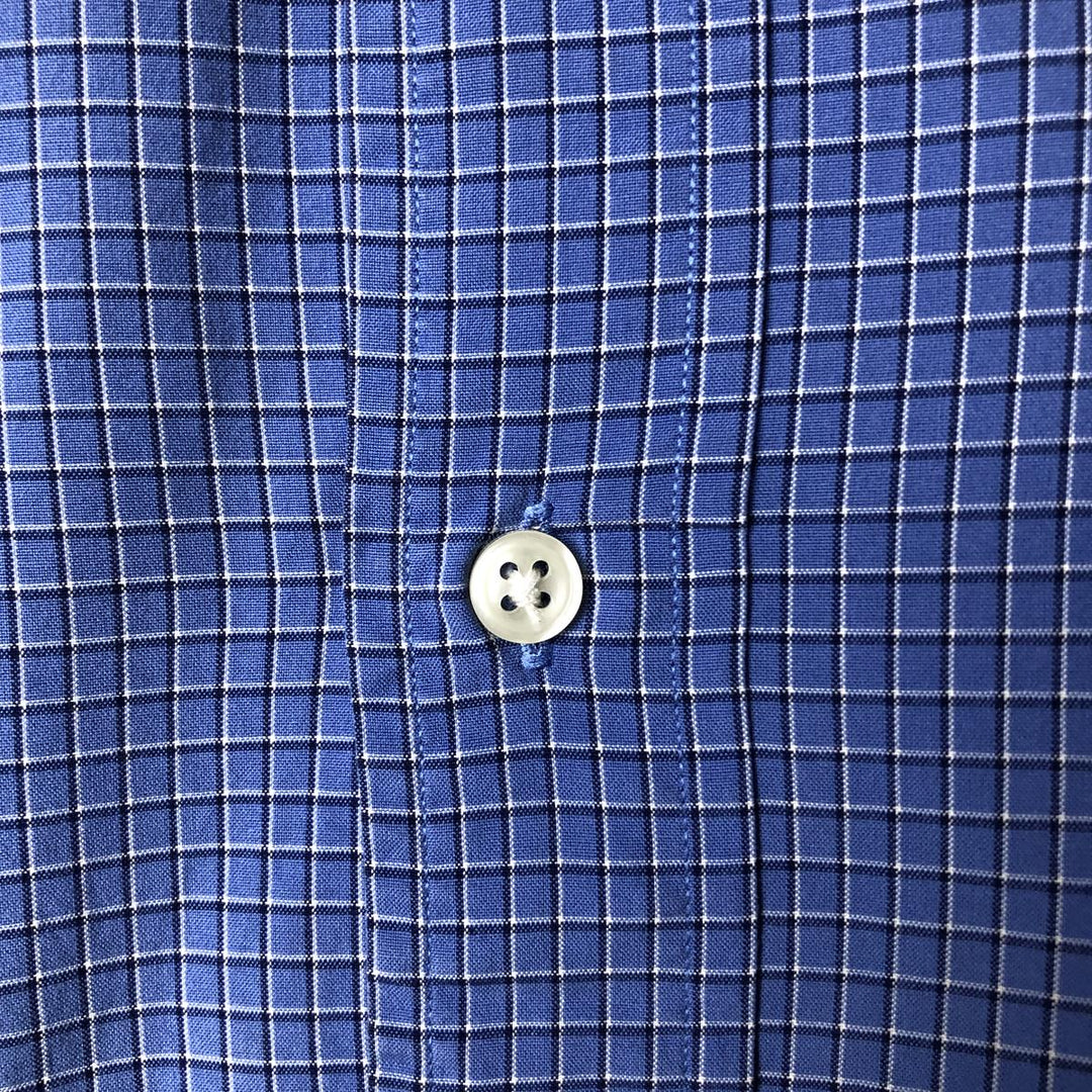 Ralph Lauren Classic Fit Long Sleeve Button Down Check Shirt Men's XL cotton Blue type light blue Vintage Second Hand