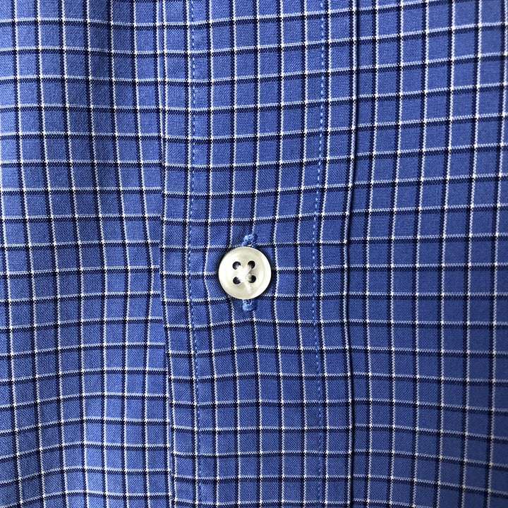 Ralph Lauren Classic Fit Long Sleeve Button Down Check Shirt Men's XL cotton Blue type light blue Vintage Second Hand