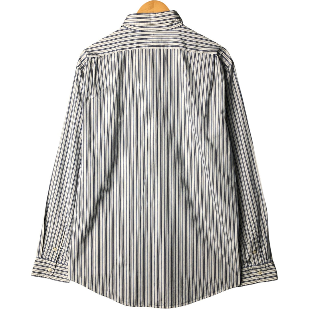 Ralph Lauren POLO by Ralph Lauren long-sleeved wide-collar cotton striped shirt, men's size XL cotton white type Vintage Second Hand