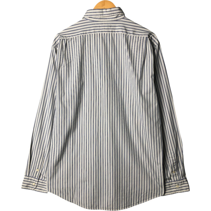 Ralph Lauren POLO by Ralph Lauren long-sleeved wide-collar cotton striped shirt, men's size XL cotton white type Vintage Second Hand
