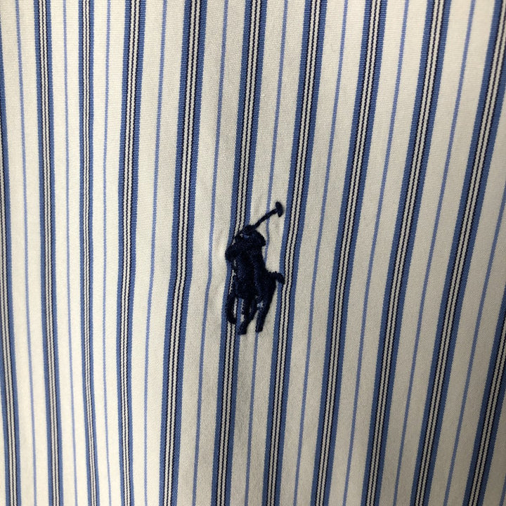 Ralph Lauren POLO by Ralph Lauren long-sleeved wide-collar cotton striped shirt, men's size XL cotton white type Vintage Second Hand