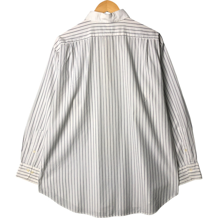Ralph Lauren POLO by Ralph Lauren long-sleeved wide-collar cotton striped shirt, men's size XXL cotton white type Vintage Second Hand