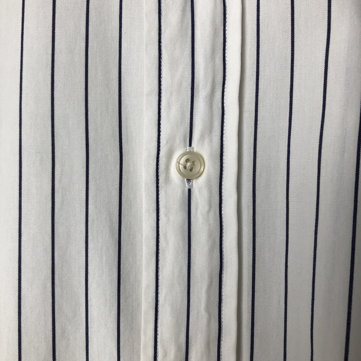 Ralph Lauren POLO by Ralph Lauren long-sleeved wide-collar cotton striped shirt, men's size XXL cotton white type Vintage Second Hand