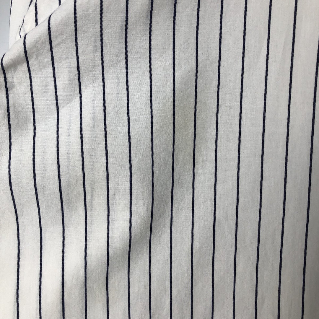Ralph Lauren POLO by Ralph Lauren long-sleeved wide-collar cotton striped shirt, men's size XXL cotton white type Vintage Second Hand