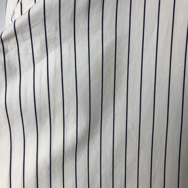 Ralph Lauren POLO by Ralph Lauren long-sleeved wide-collar cotton striped shirt, men's size XXL cotton white type Vintage Second Hand