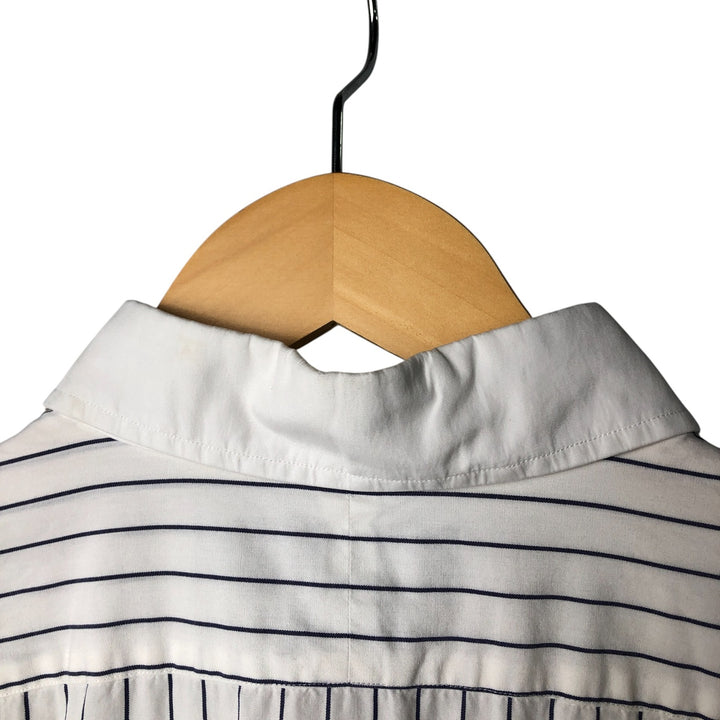 Ralph Lauren POLO by Ralph Lauren long-sleeved wide-collar cotton striped shirt, men's size XXL cotton white type Vintage Second Hand