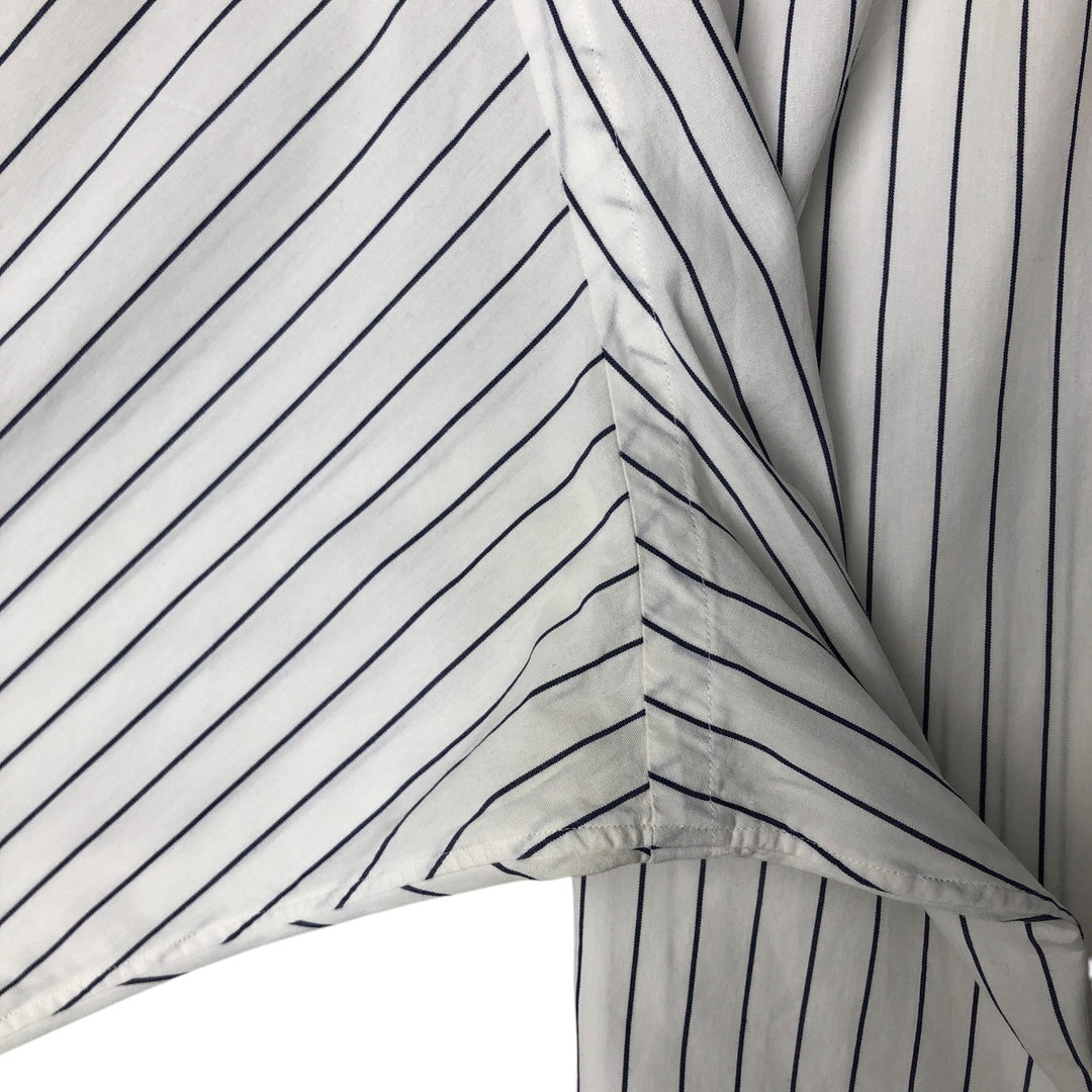 Ralph Lauren POLO by Ralph Lauren long-sleeved wide-collar cotton striped shirt, men's size XXL cotton white type Vintage Second Hand