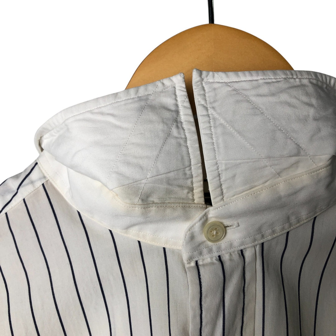 Ralph Lauren POLO by Ralph Lauren long-sleeved wide-collar cotton striped shirt, men's size XXL cotton white type Vintage Second Hand