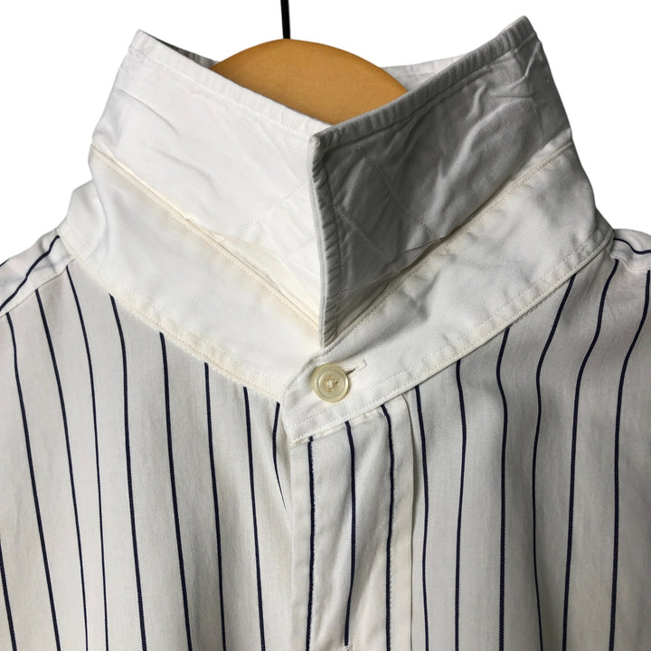Ralph Lauren POLO by Ralph Lauren long-sleeved wide-collar cotton striped shirt, men's size XXL cotton white type Vintage Second Hand