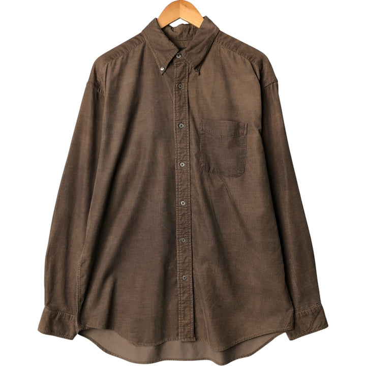 2000'S Banana Republic long-sleeved button-down corduroy shirt, men's size L cotton brown type Vintage Second Hand