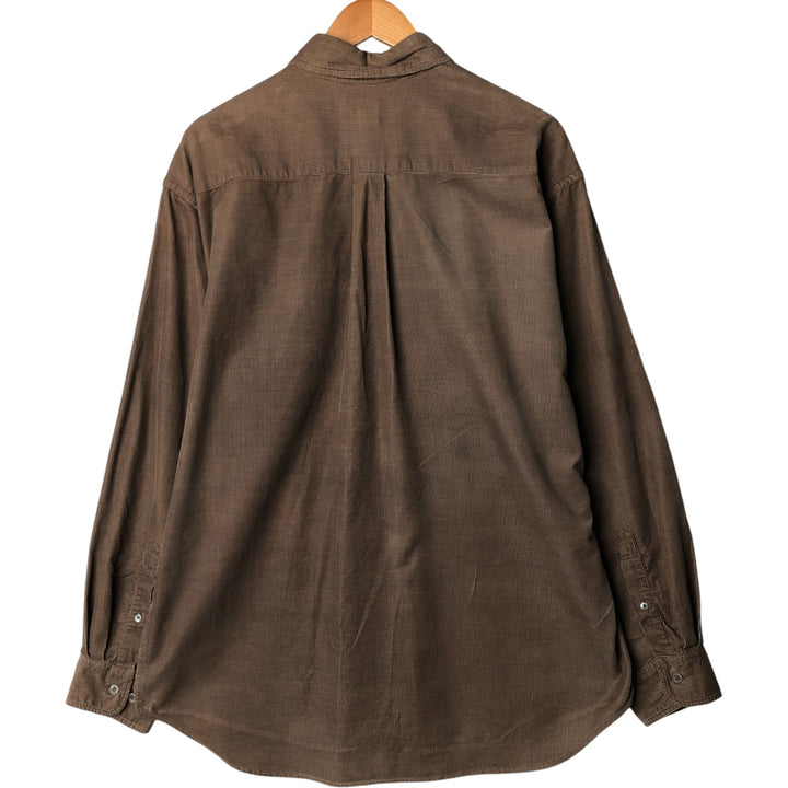 2000'S Banana Republic long-sleeved button-down corduroy shirt, men's size L cotton brown type Vintage Second Hand