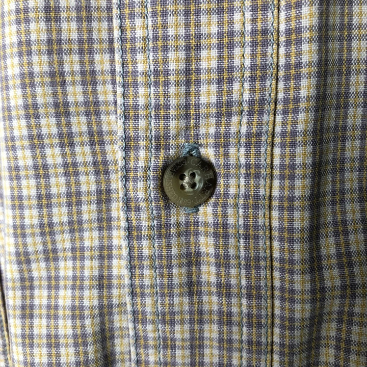 2000'S Carhartt Check Pattern Long Sleeve Button-Down Work Shirt, Men's Size Medium cotton Beige type Vintage Second Hand