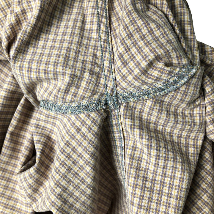 2000'S Carhartt Check Pattern Long Sleeve Button-Down Work Shirt, Men's Size Medium cotton Beige type Vintage Second Hand
