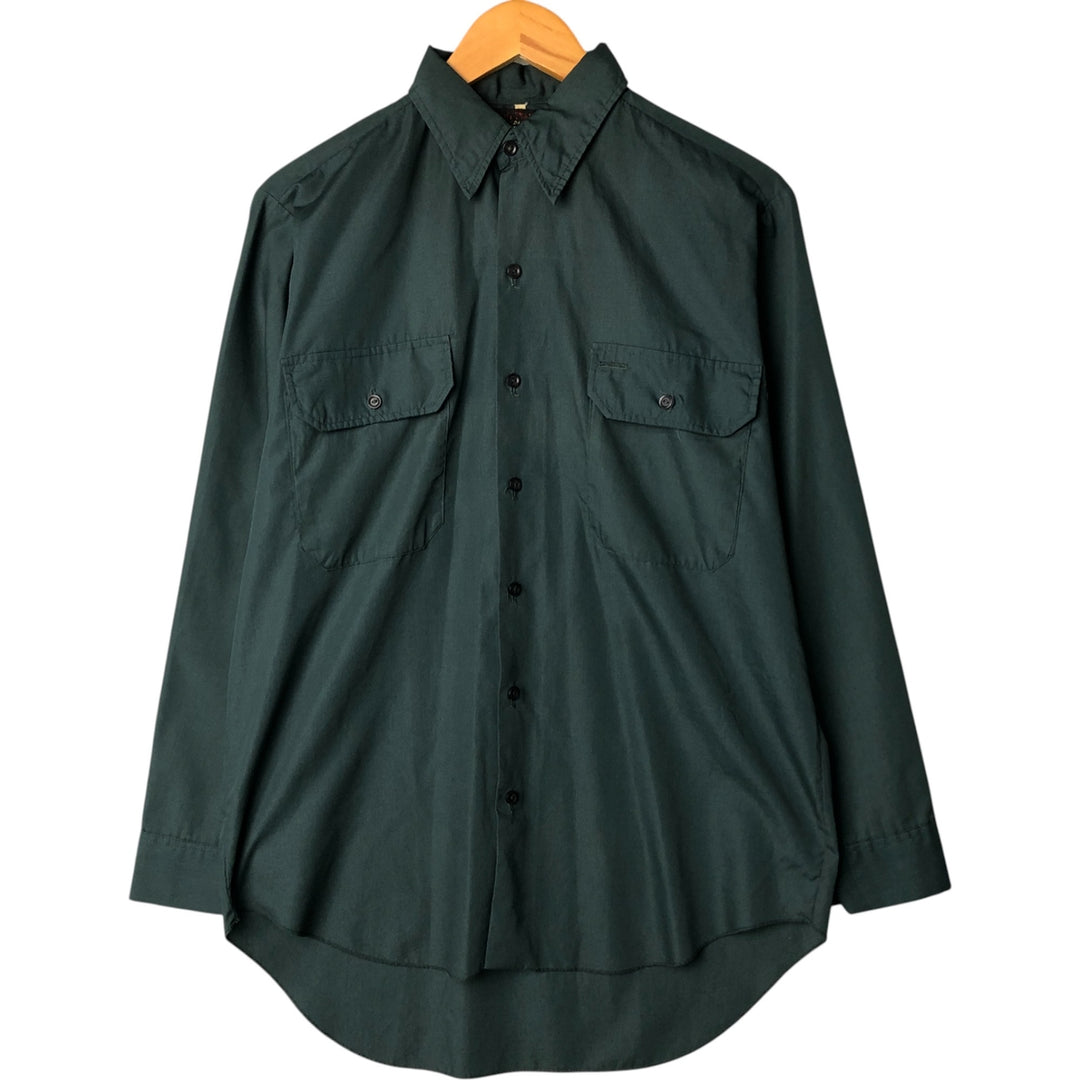 Vintage long-sleeved work shirt, size M, men's polyester green type Vintage Second Hand