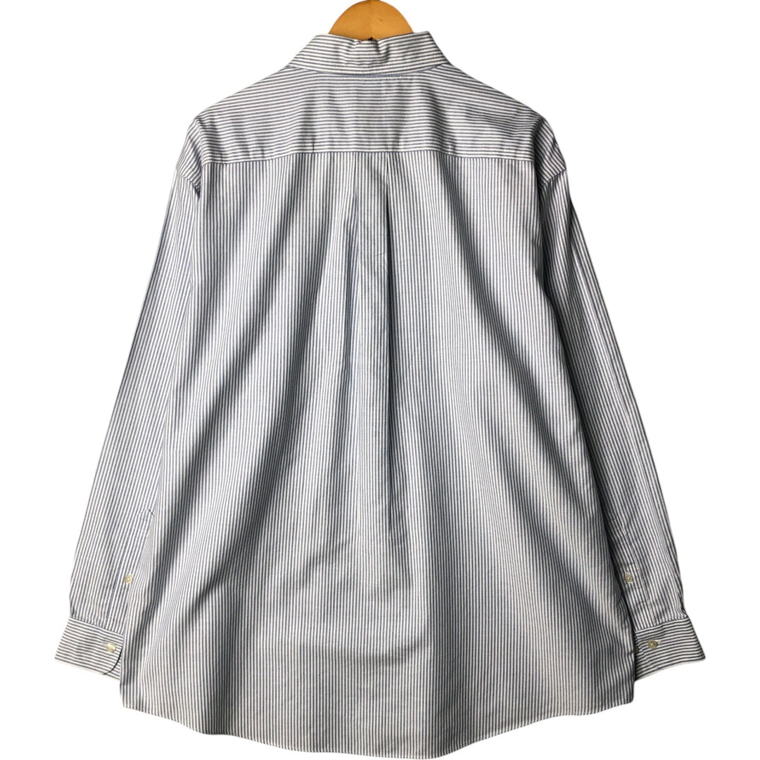 Brooks Brothers Est.1818 Long Sleeve Button-Down Striped Shirt, Men's XL Supima Cotton white type Vintage Second Hand