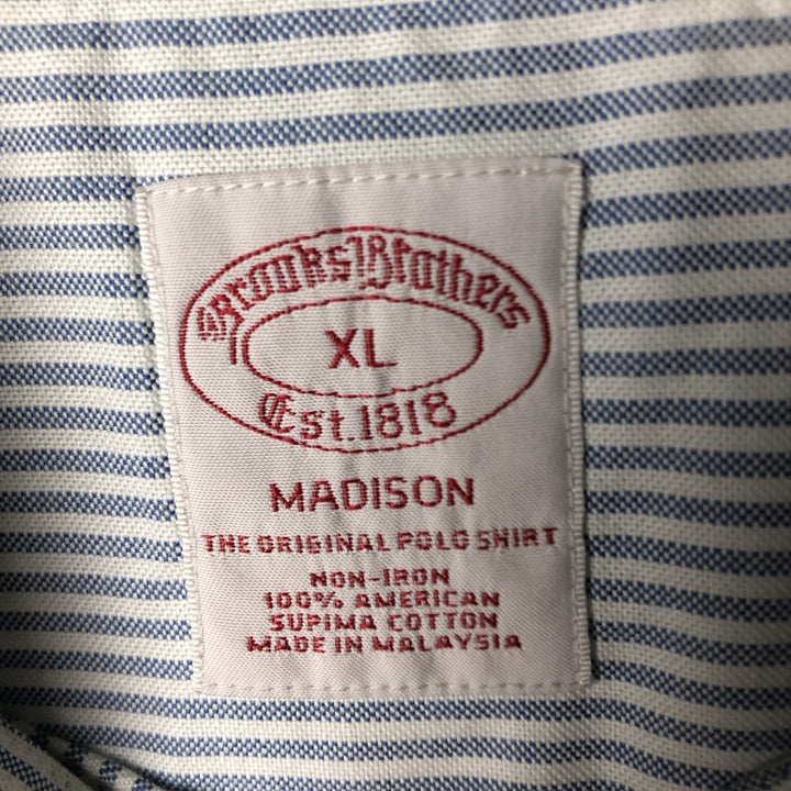 Brooks Brothers Est.1818 Long Sleeve Button-Down Striped Shirt, Men's XL Supima Cotton white type Vintage Second Hand