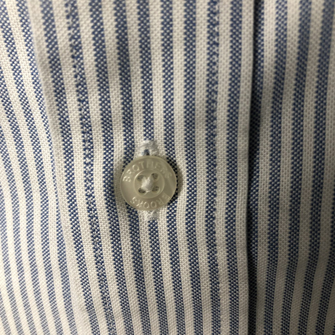 Brooks Brothers Est.1818 Long Sleeve Button-Down Striped Shirt, Men's XL Supima Cotton white type Vintage Second Hand