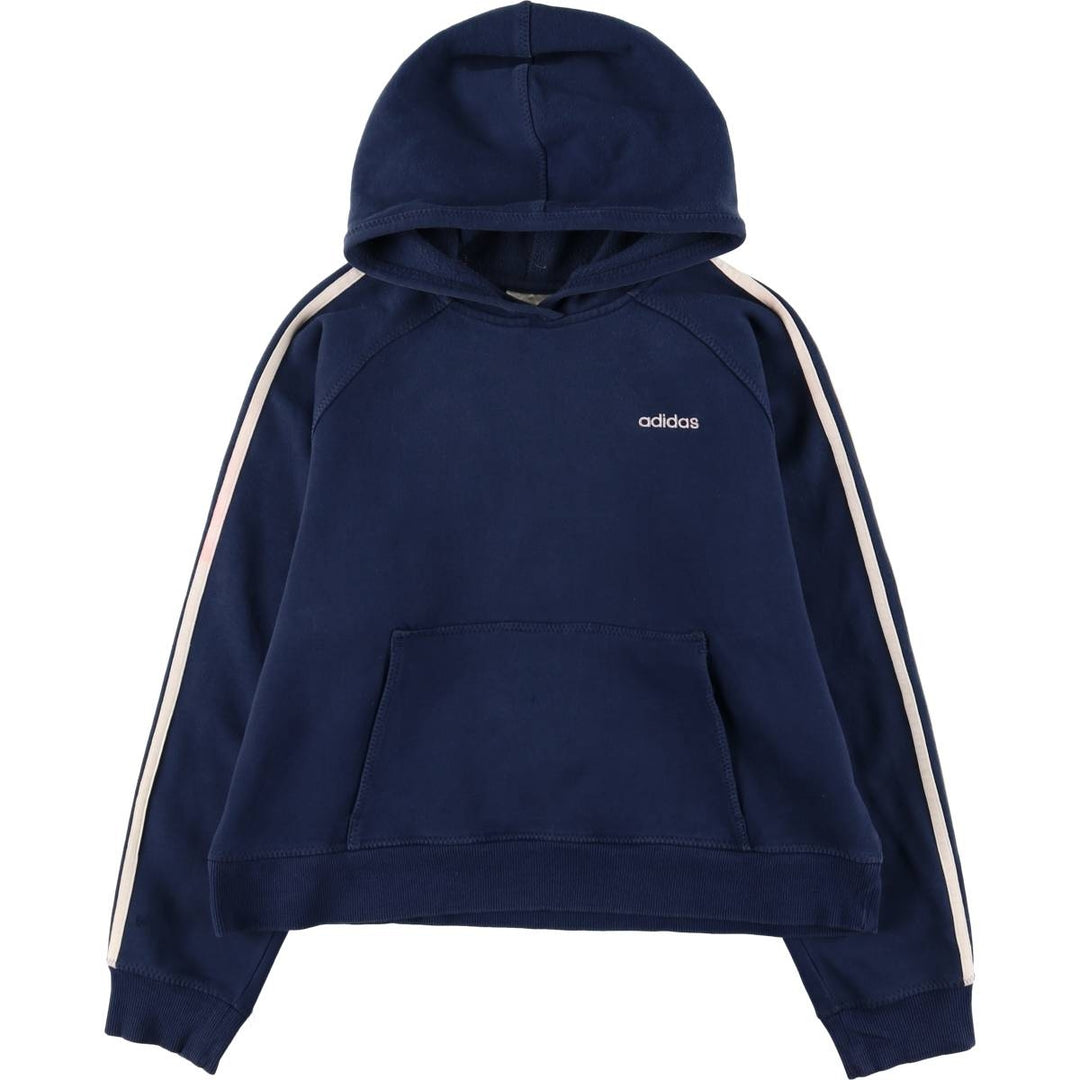 2000'S Adidas sweatshirt pullover hoodie, women's size XL cotton navy blue type Vintage Second Hand
