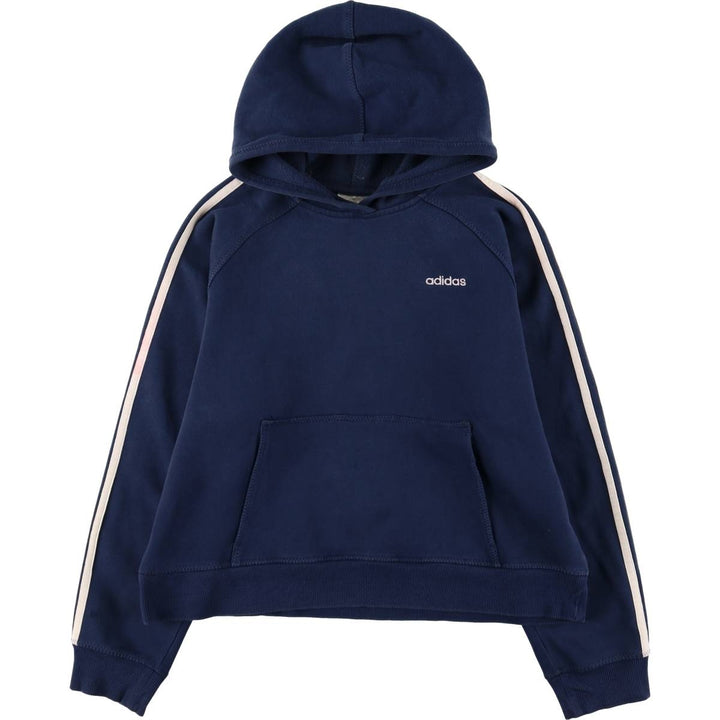 2000'S Adidas sweatshirt pullover hoodie, women's size XL cotton navy blue type Vintage Second Hand